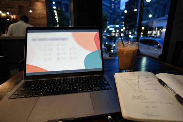 AI 마케팅 전략을 정리하는 작업 책상 사진 1